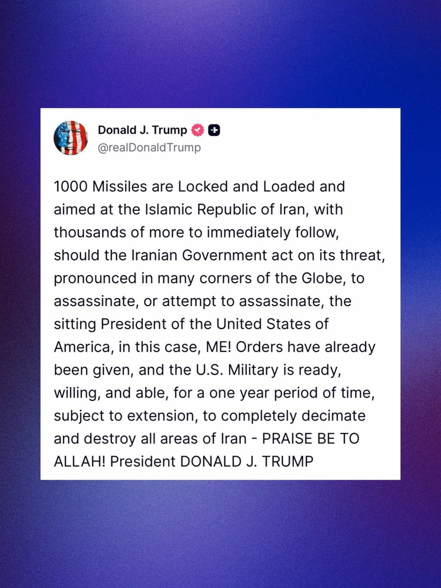 Donald Trump 1000 missiles Iran (photo 2 of 2)