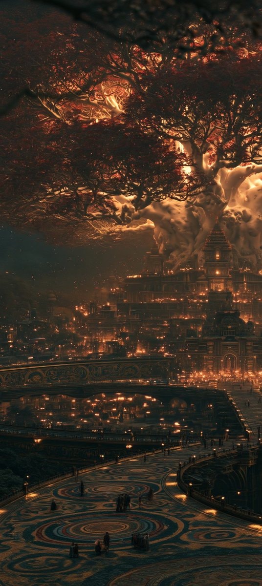 fantasy city in dark forested valley (photo 2 of 4)