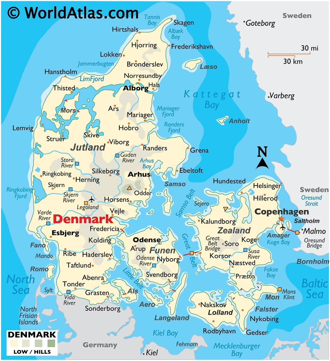 Denmark maps and facts