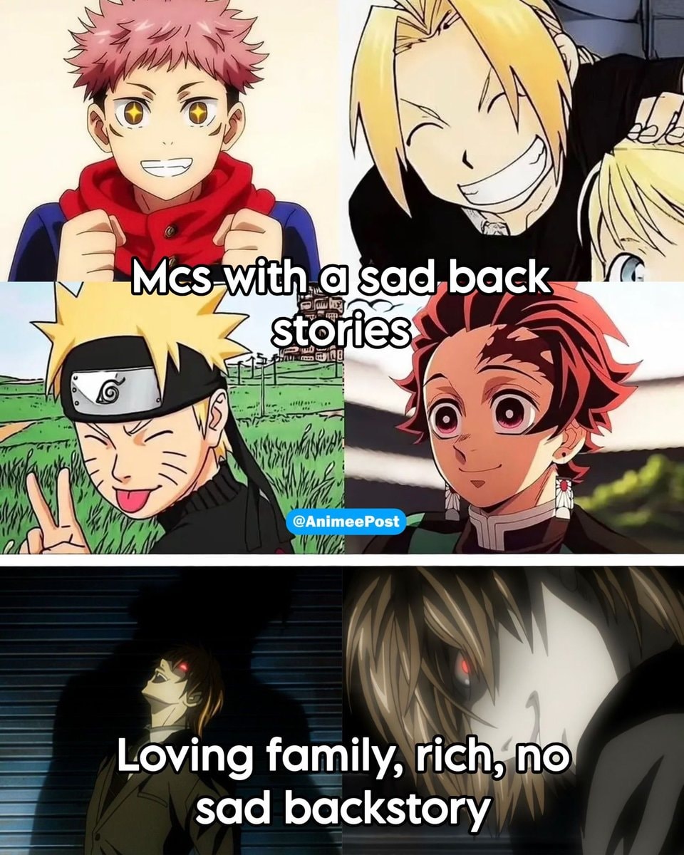 Anime protagonist backstory comparison