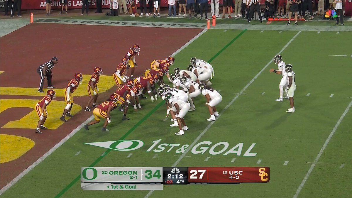 Jordon Davison Oregon touchdown vs USC