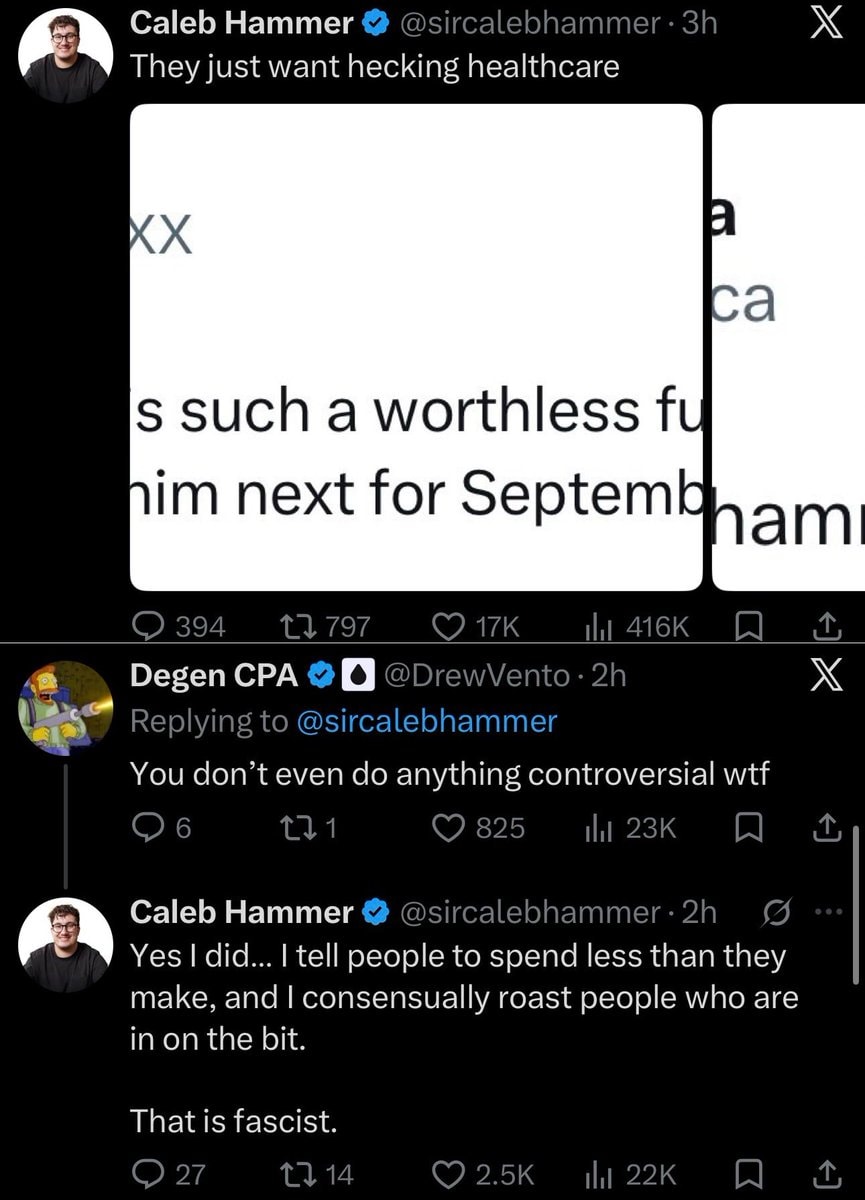 Caleb Hammer healthcare mockery