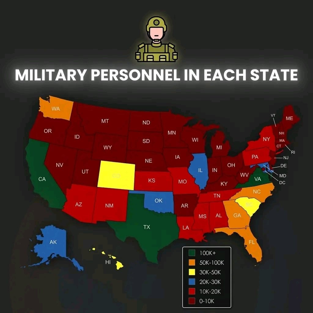military personnel by state