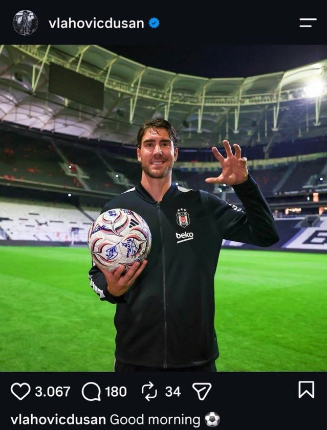 Dusan Vlahovic Instagram post