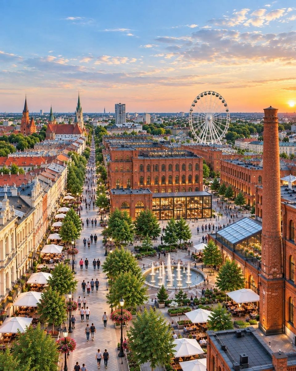 Łódź Poland city scene