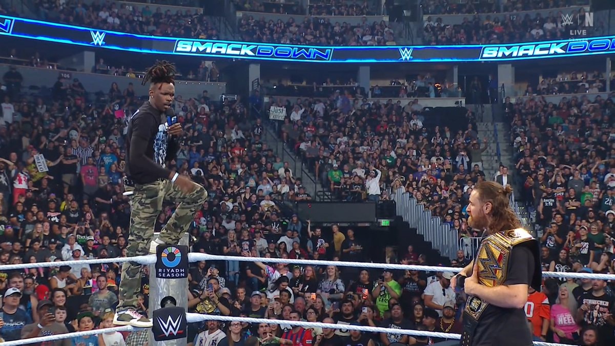Je'Von Evans interrupts Sami Zayn (photo 2 of 2)