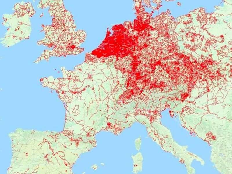 Europe cycle paths map