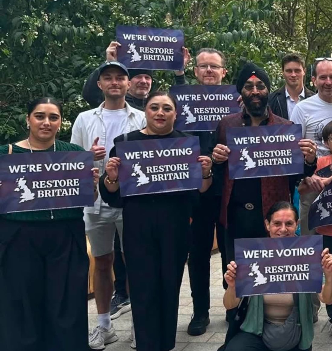Restore Britain voting signs