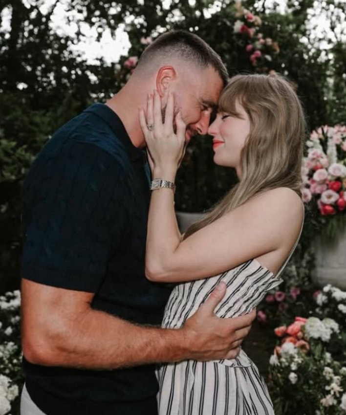 Taylor Swift and Travis Kelce engagement anniversary