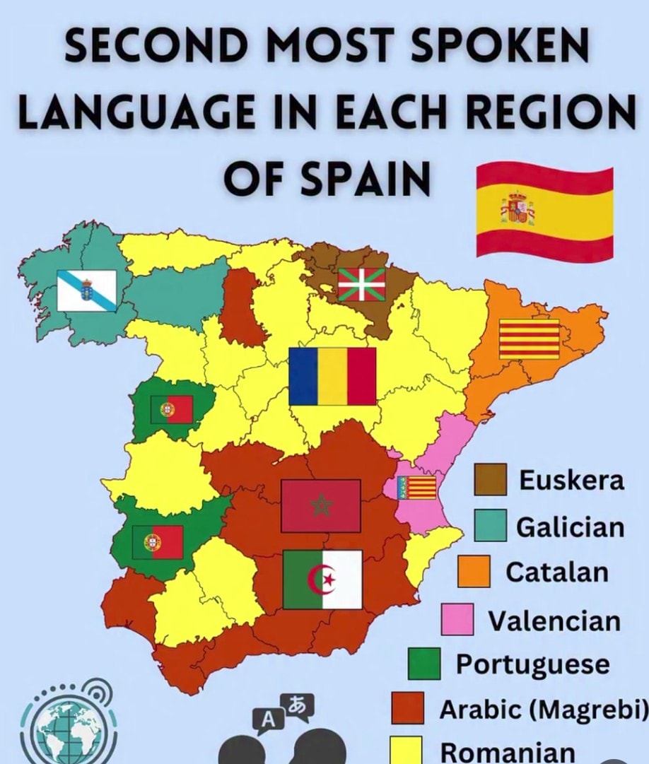 Second Languages by Region in Spain
