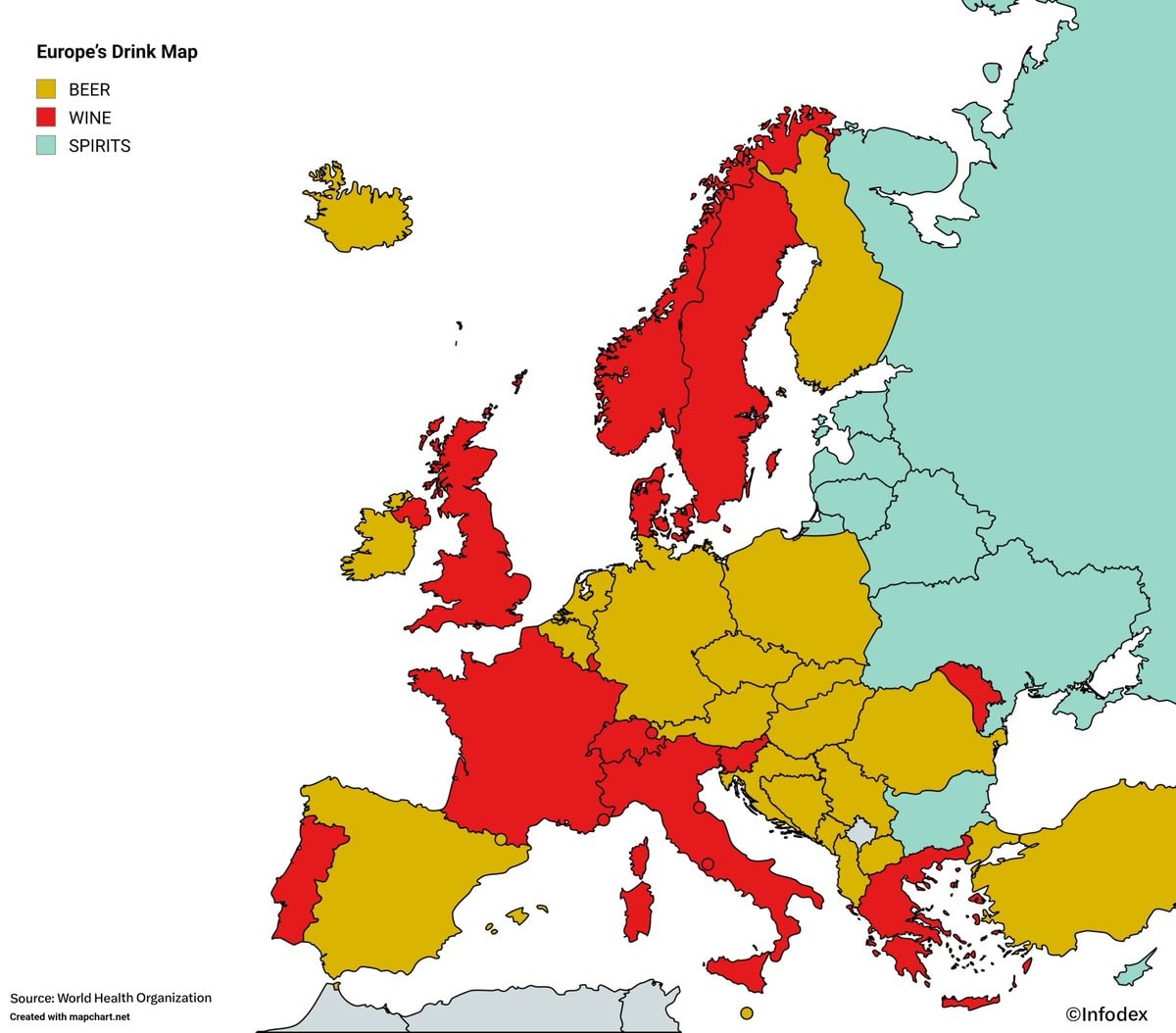 Europe's Drink Map by WHO