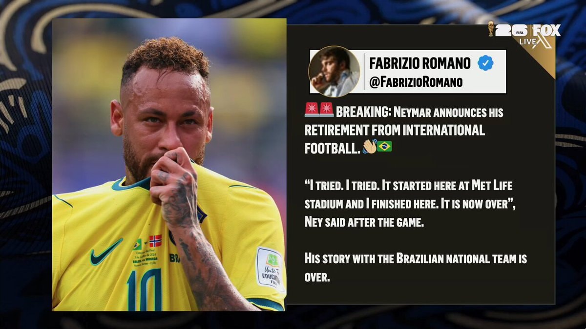 Neymar retires from international football
