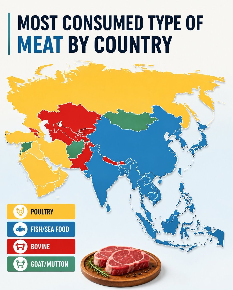 Most Consumed Type Of Meat By Country Most Consumed Type Of Meat By Country