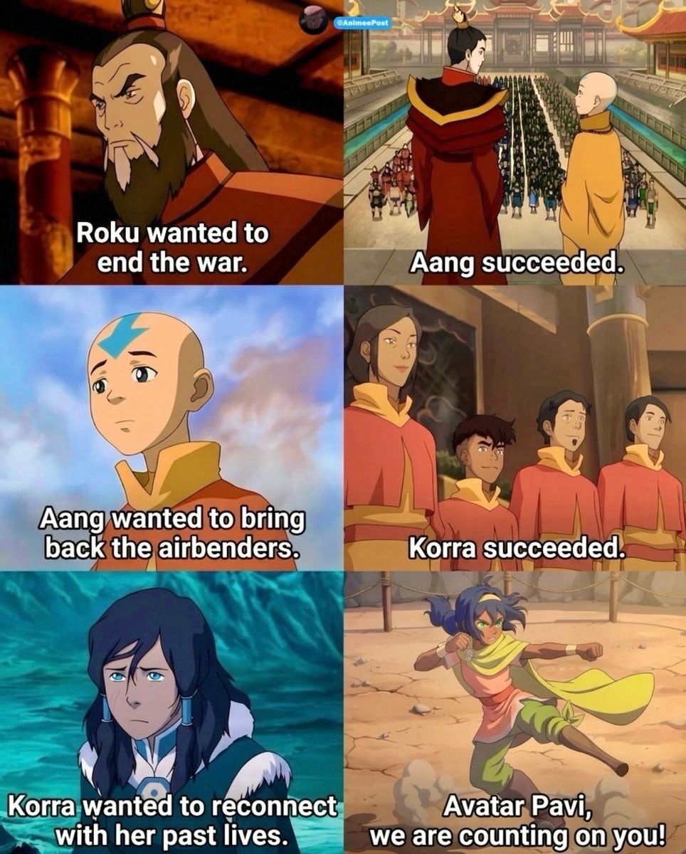 Avatar cycle meme Roku Aang Korra Pavi