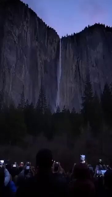 Yosemite waterfall at dusk