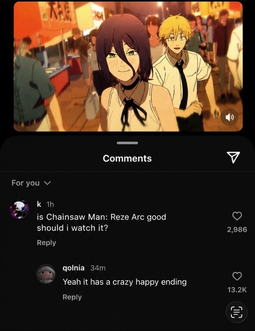 Chainsaw Man Reze Arc reaction