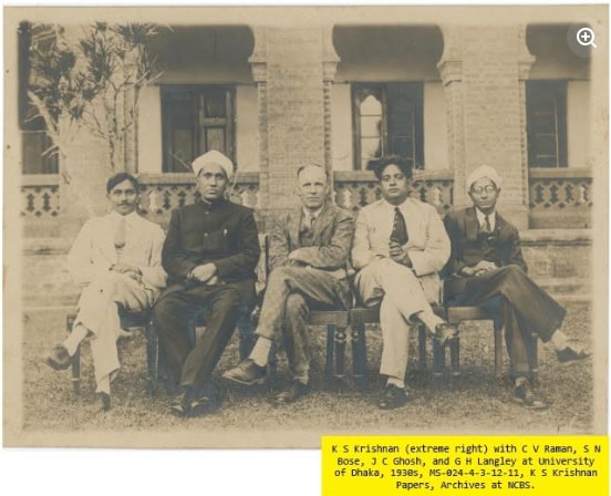 Ghosh, Raman, Langley, Bose, Krishnan at University of Dhaka