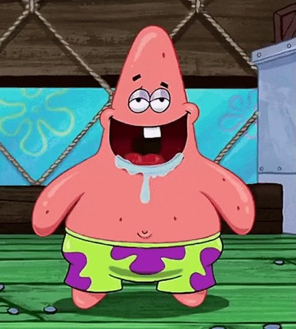 Patrick Star drooling GIF