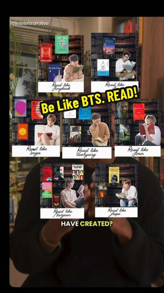 BTS members reading books