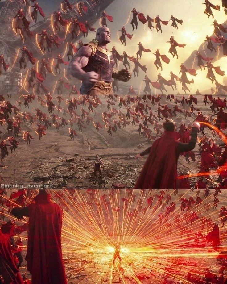 Strange vs Thanos cinematic sequence