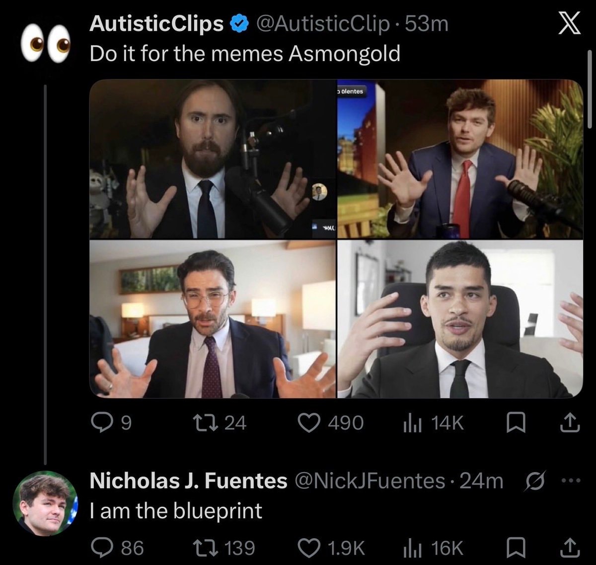 Nick Fuentes blueprint political streamers suits
