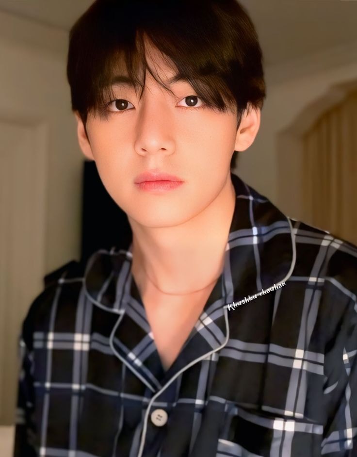 V selfie plaid pajama shirt (photo 2 of 3)