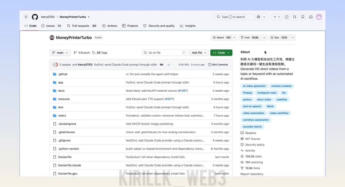 MoneyPrinterTurbo GitHub AI video tool MoneyPrinterTurbo GitHub AI video tool