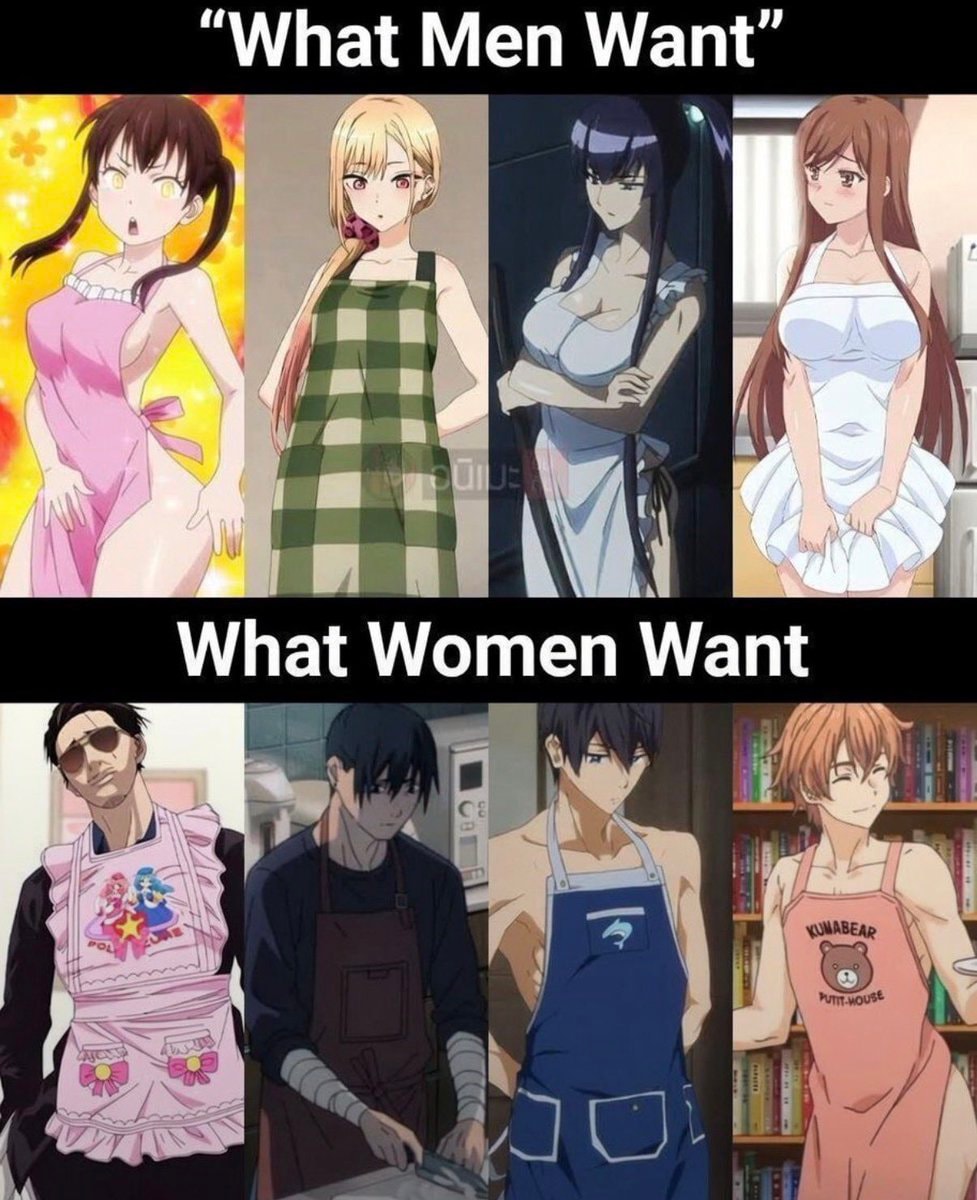 anime what men want vs what women want meme