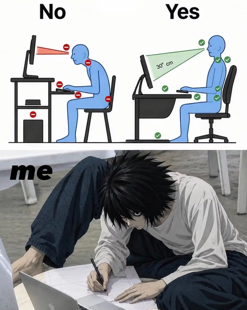 L Death Note posture