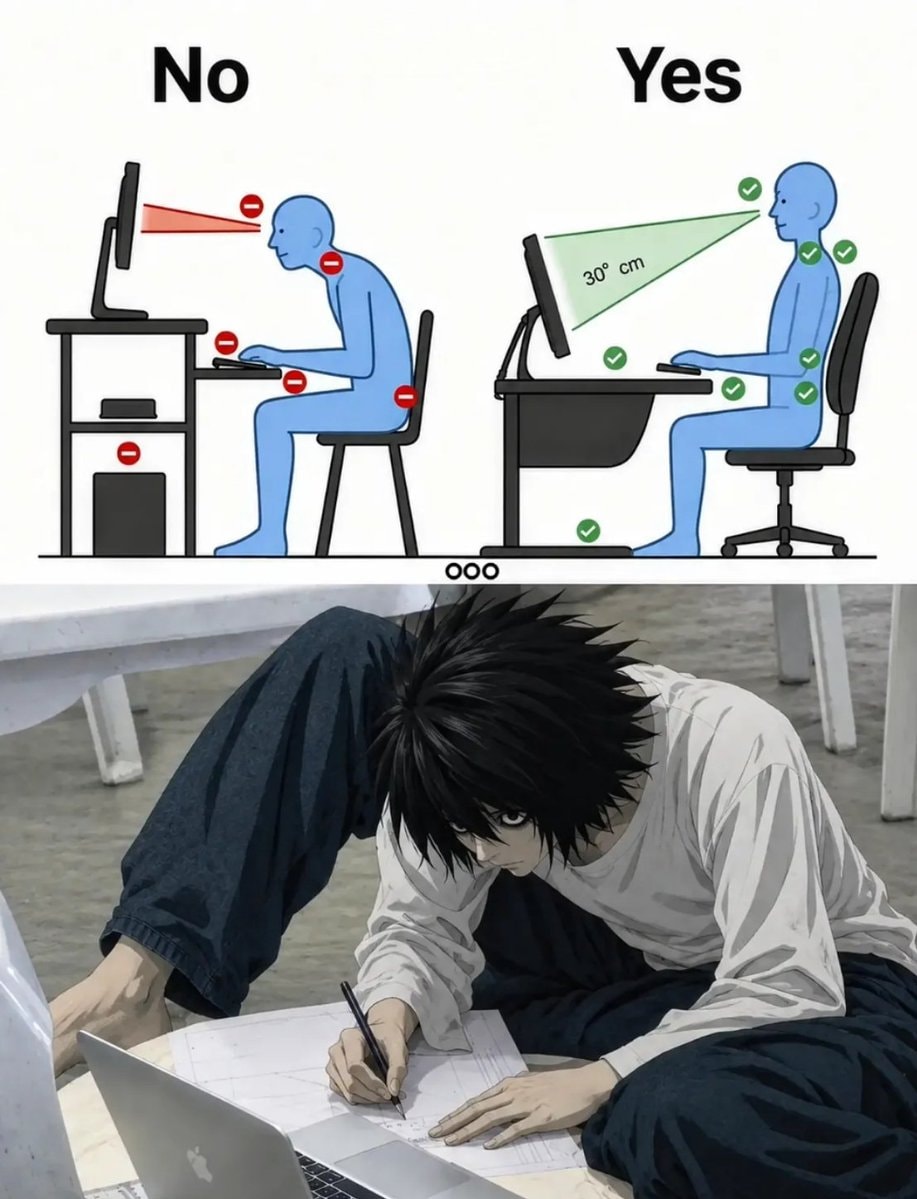 L Death Note posture