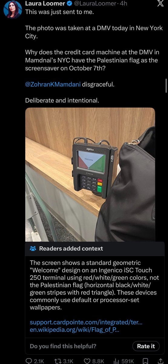 Laura Loomer credit card machine controversy