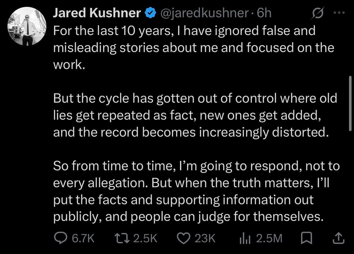Jared Kushner responds to CNN report
