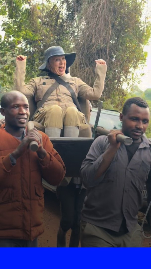 Ugandan tourists transported by locals