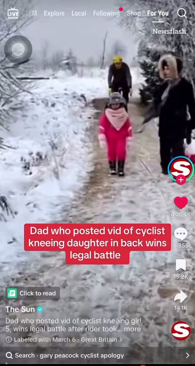 Dad wins legal battle against cyclist Gary Peacock