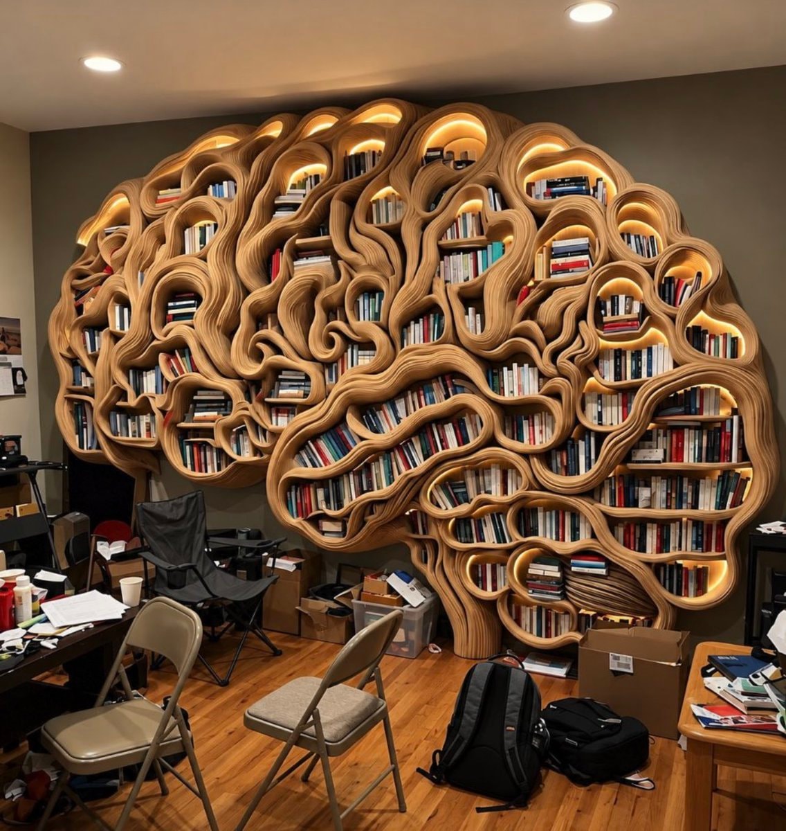 brain-shaped wooden shelves (photo 2 of 2)