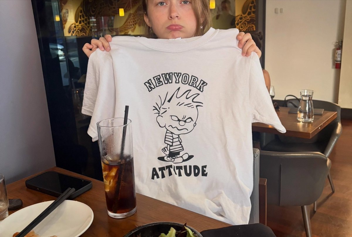 white t-shirt cartoon character