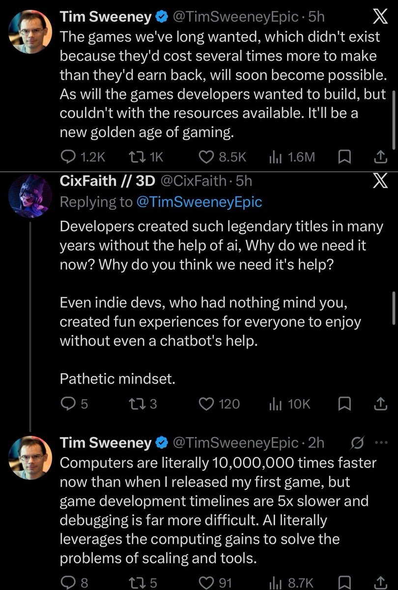 Tim Sweeney on AI and gaming