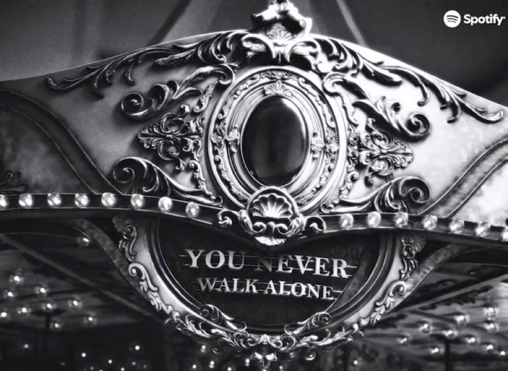 BTS You Never Walk Alone carousel sign BTS You Never Walk Alone carousel sign