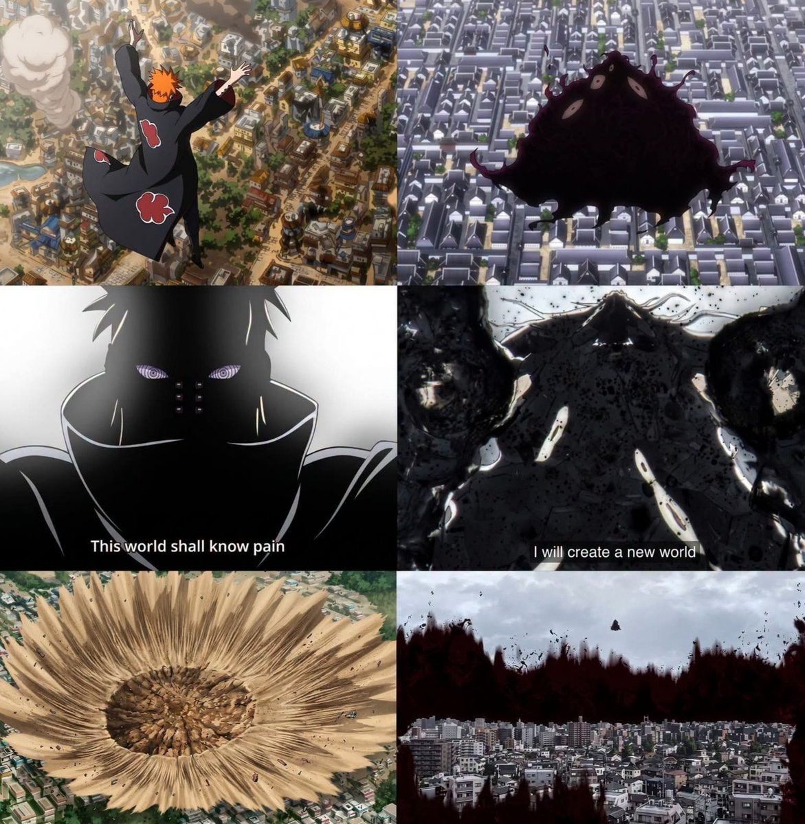 Naruto and Bleach collage