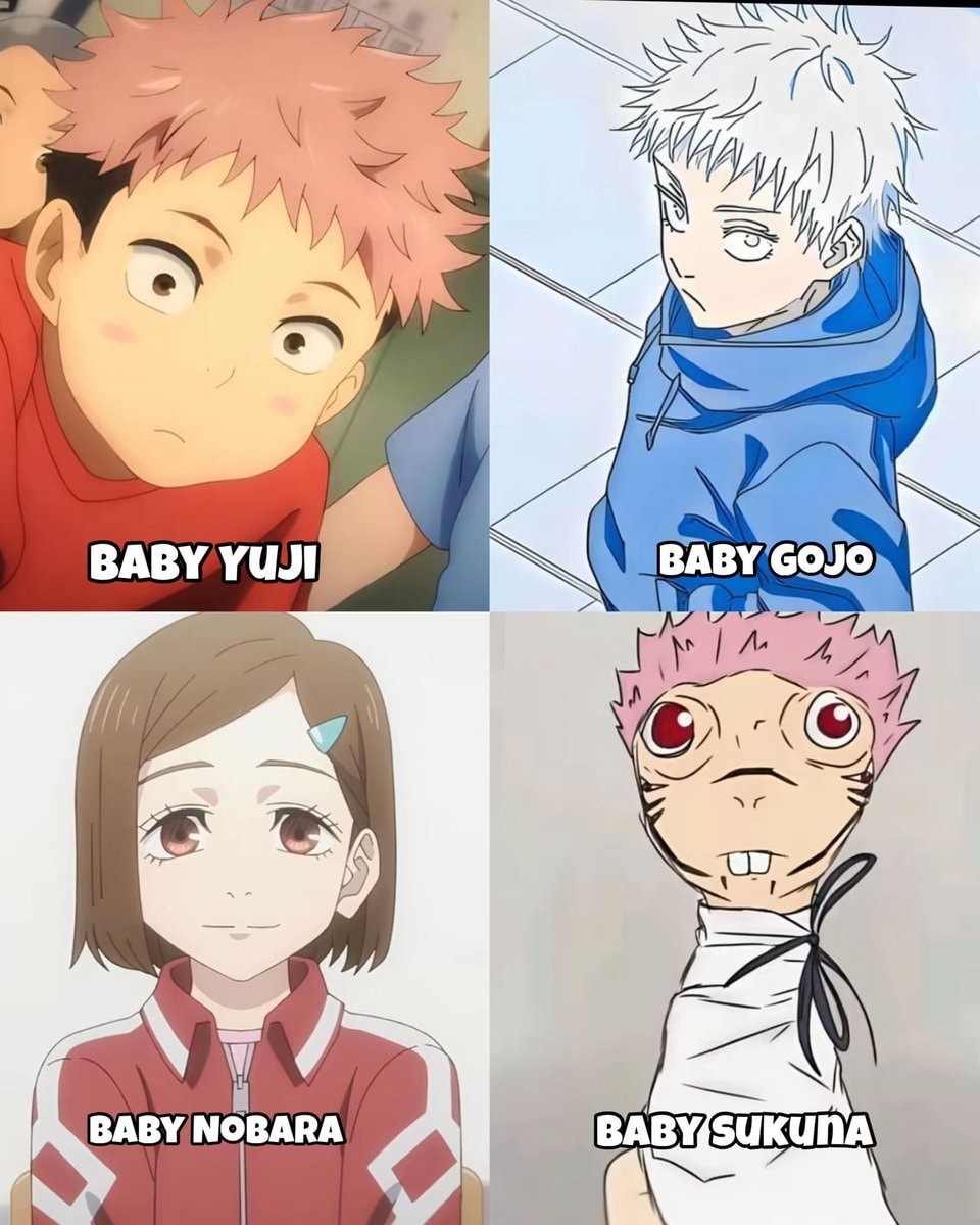 Jujutsu Kaisen babies collage