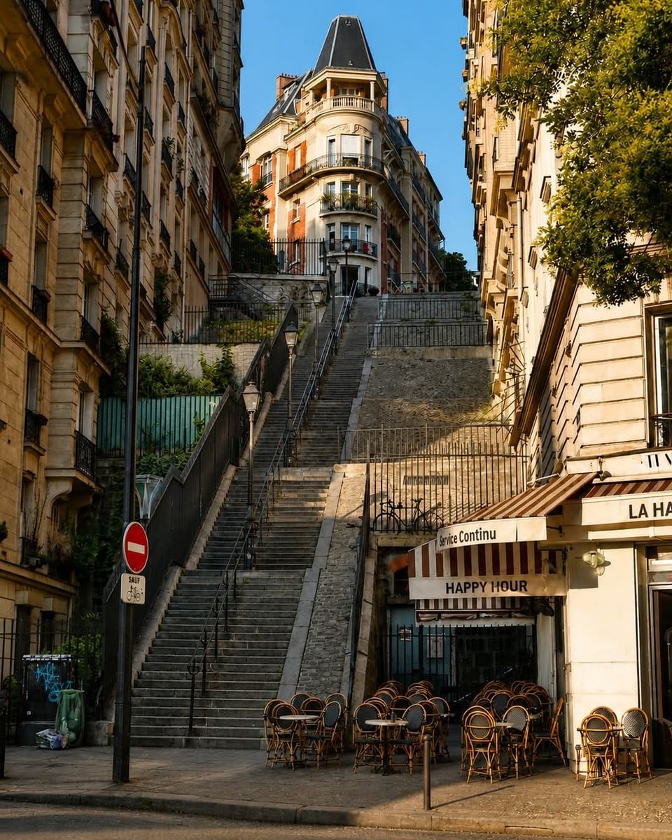 Montmartre France classic staircase Montmartre France classic staircase