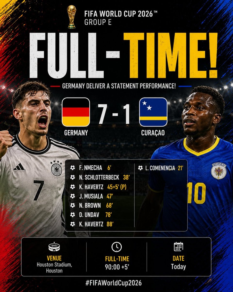 Germany 7-1 Curaçao FIFA World Cup 2026
