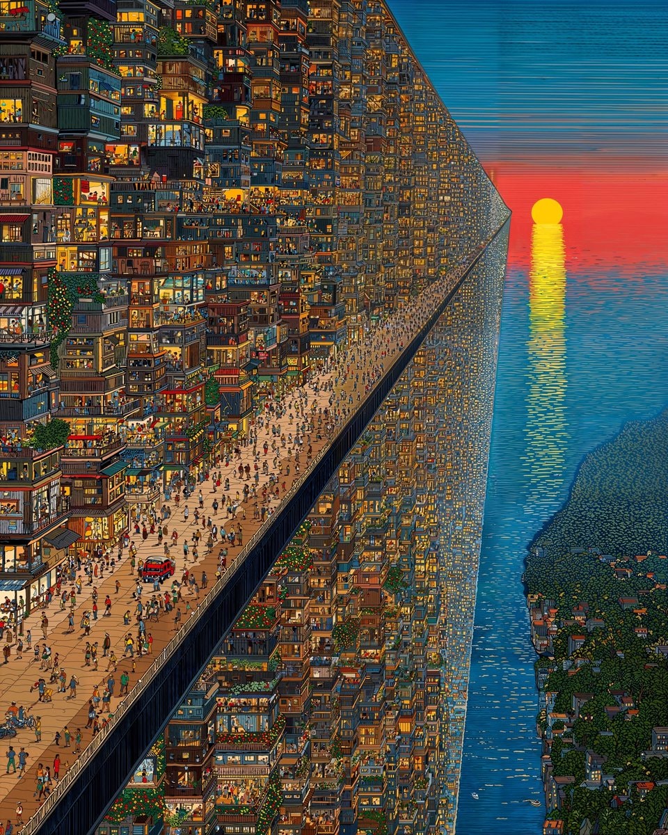 surreal dense city illustration (photo 4 of 4)