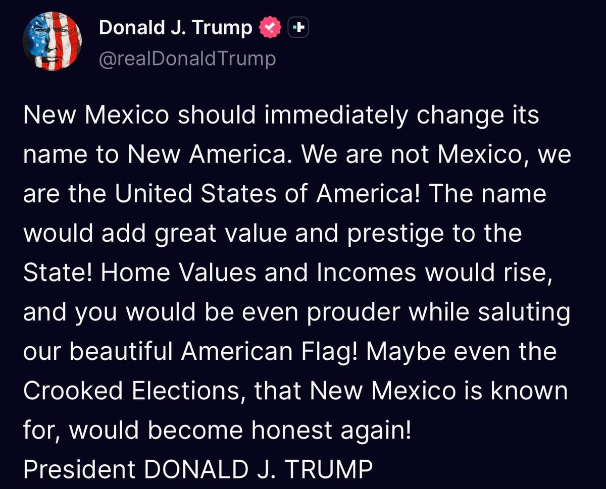 Trump New Mexico rename proposal