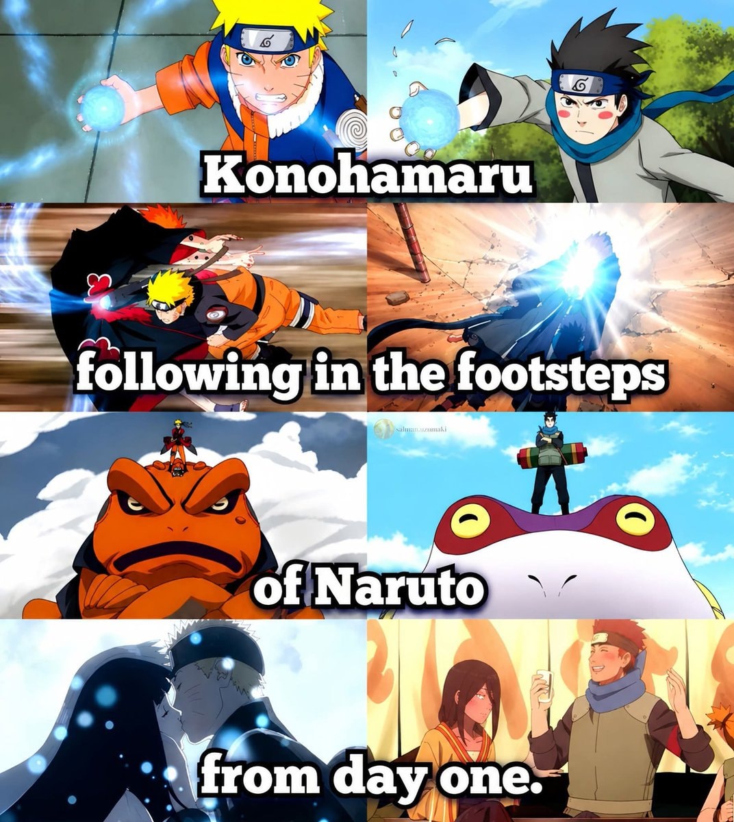 Naruto and Konohamaru energy spheres Naruto and Konohamaru energy spheres
