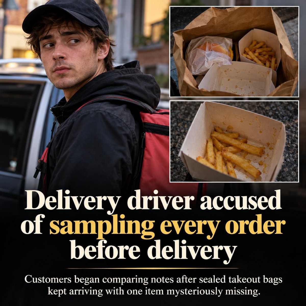 Delivery driver accused of sampling orders