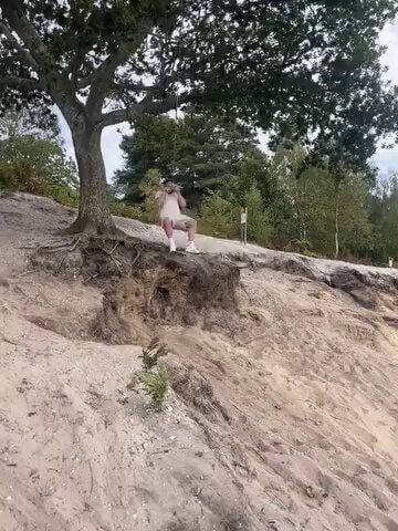 guy on rope swing oh no