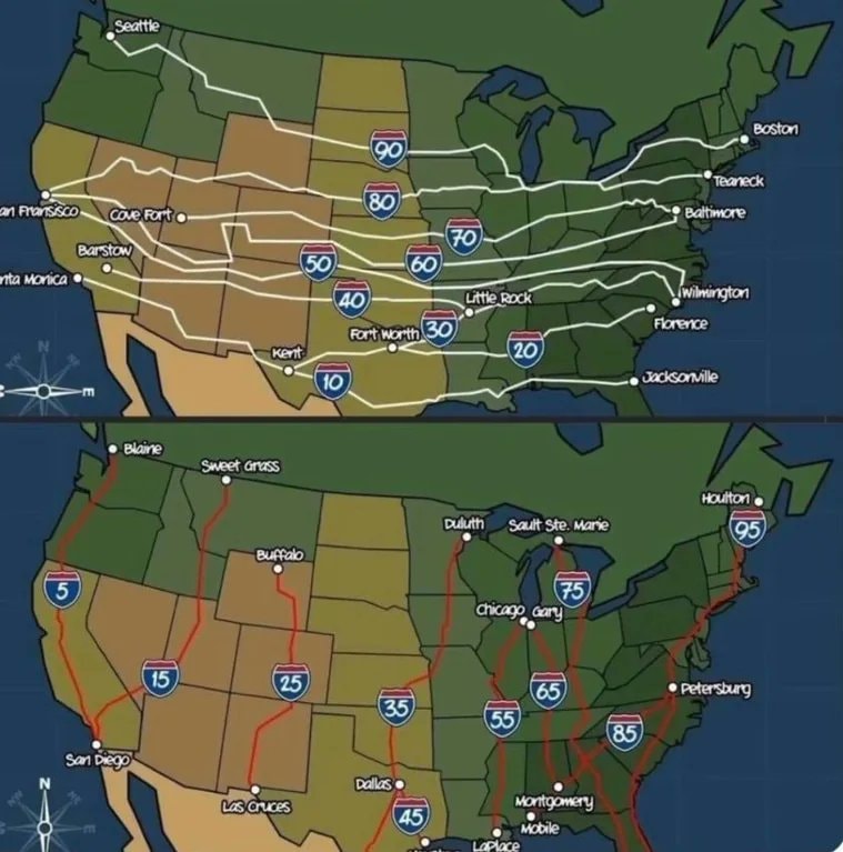 US Interstate highway numbering