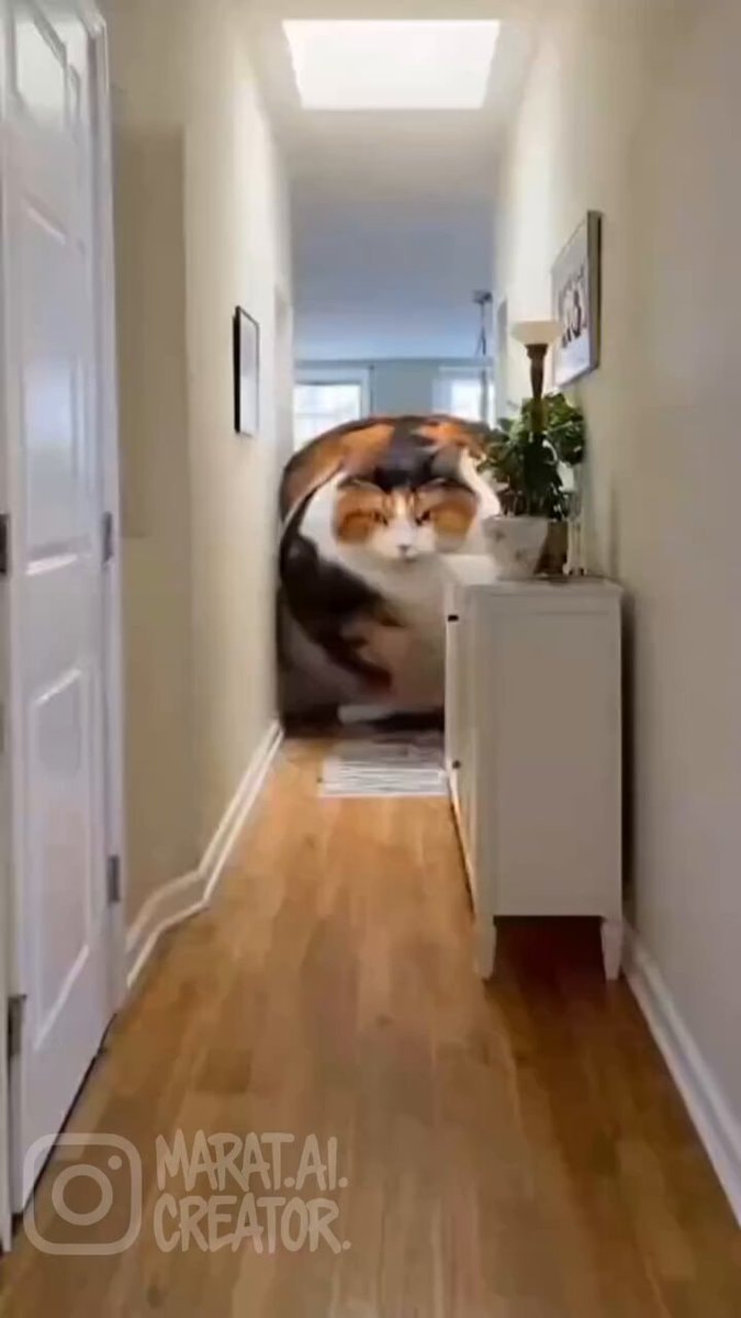 Large Calico Cat Hallway MARAT.AI
