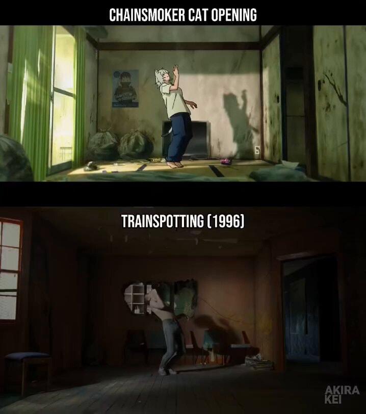 Chainsmoker Cat opening movie references 🎬